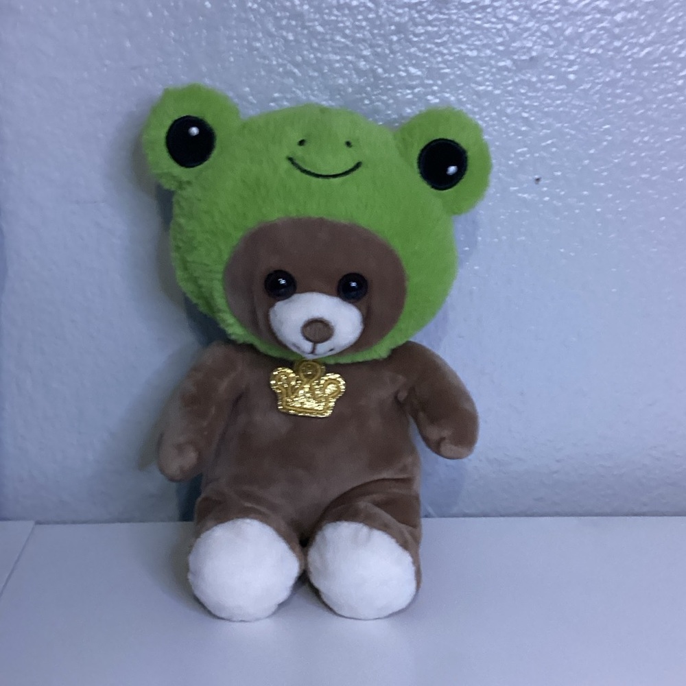Frog Hooded Plush Bear Toy